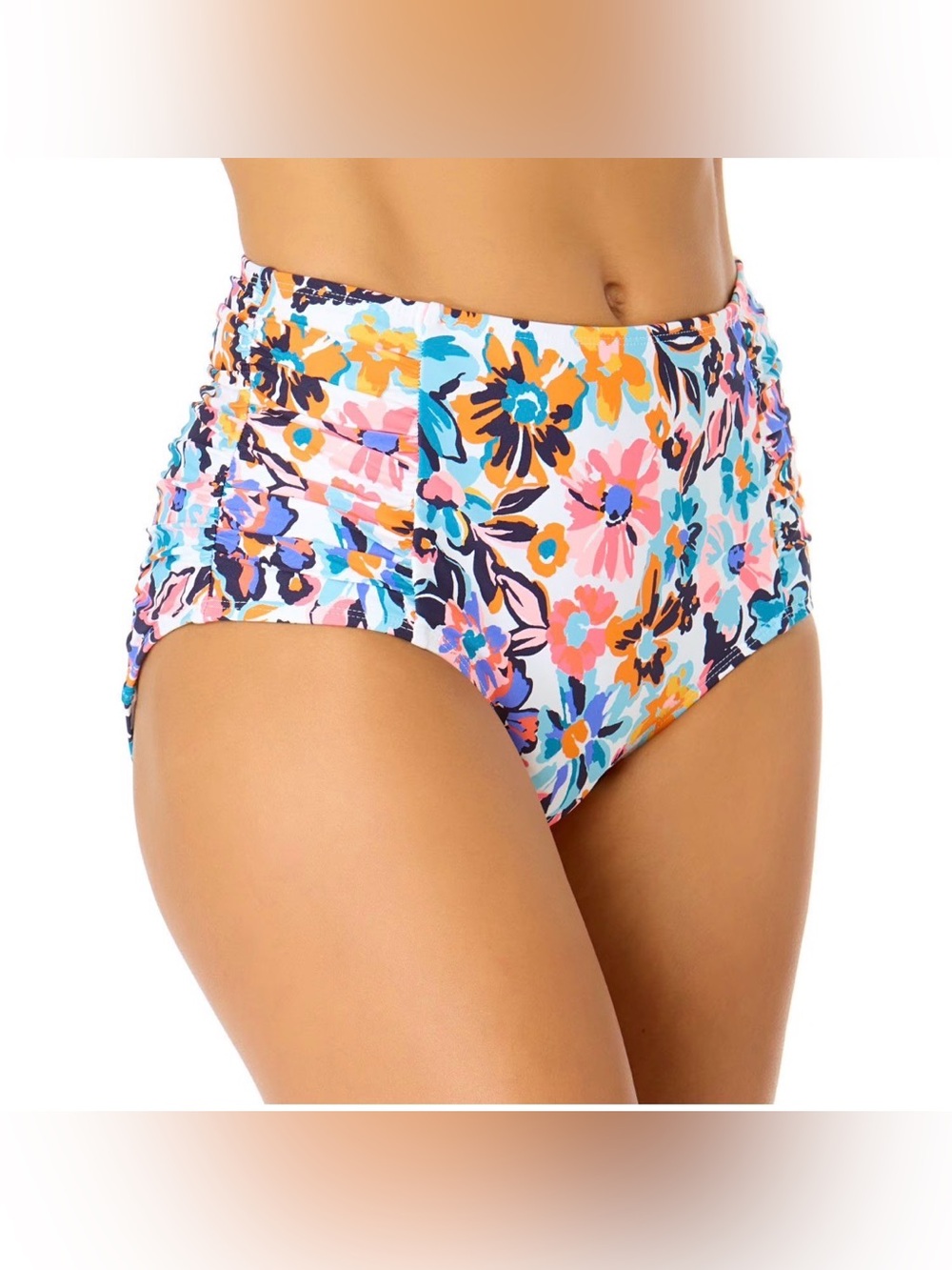 New Anne Cole Women’s Floral High Waist Swim Bottoms NWT Large